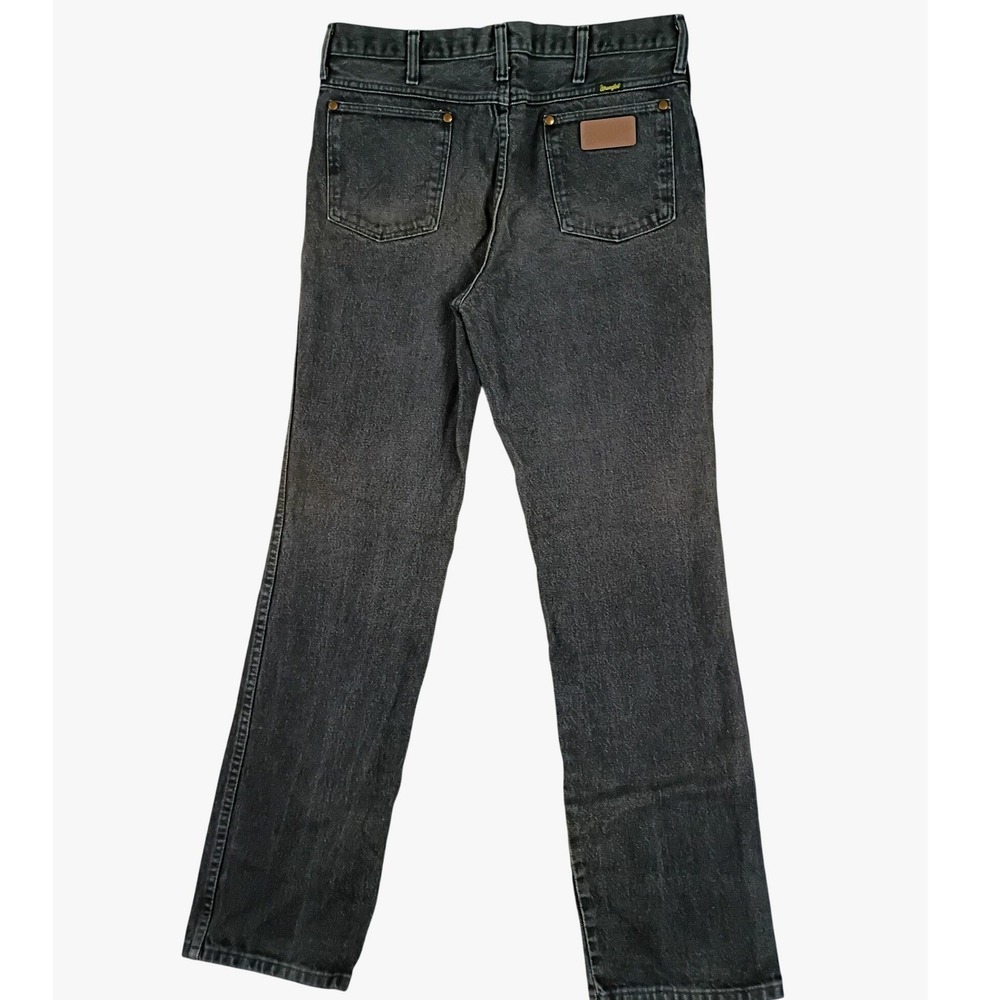 Vintage Wrangler Slim Fit Jeans Mens 34x34 Black Wash USA Made Cowboy Cut